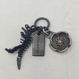 COACH Skeletal Rexy Tearose Mini Charm Gunmetal